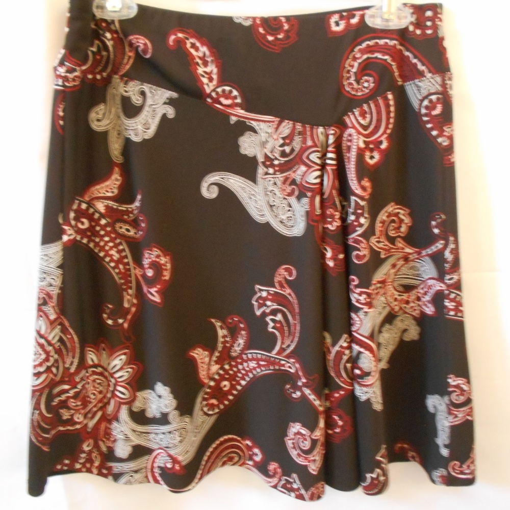 Ann Taylor Petites Womens MP Brown Paisley Skirt